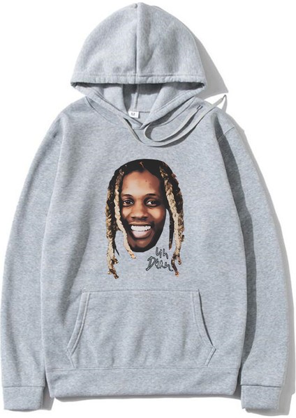 Rapçi Lil Durk Kafa Grafik Hoodie Kapşonlu Sweatshirt VINTAG618