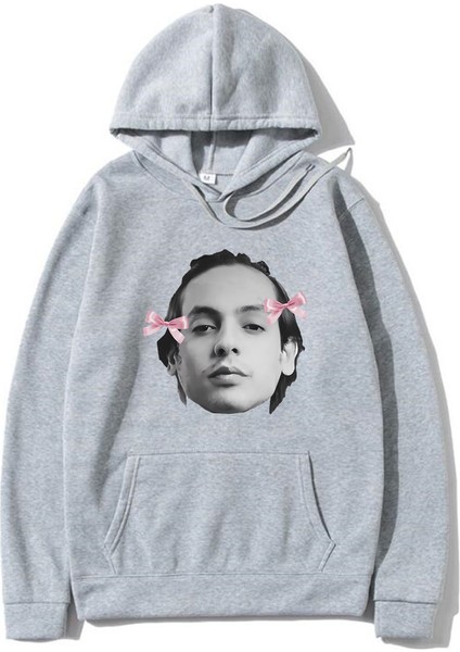 Şarkıcı Natanael Cano Yüz Baskılı Kapüşonlu Boy Kapüşonlu Sweatshirt U761