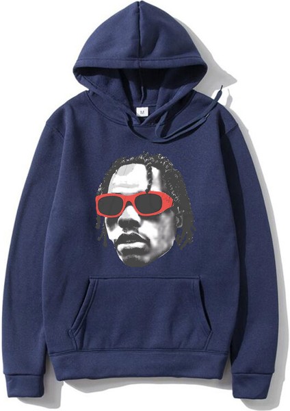 Rapçi Lil Bebek Yüz Grafik Baskılı Kapüşonlu Vintage Boy Streetwear M765