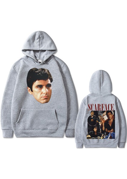 Klasik Vintage Film Scarface Al Pacino Tony Montana Grafik Olarak Baskılı Kapüşonlu 780