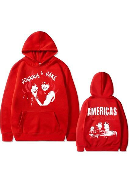 Amerika'nın Favori Bayanlar Jake Jake ve Johnnie Guilbert Grafik Hoodie Moda Rahat K578