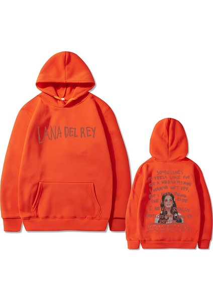 Şarkıcı Lana Del Rey Olsun Ücretsiz Şarkı Sözleri Grafik Baskılı Kapüşonlu 579