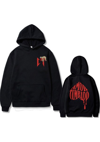 Şarkıcı Natanael Cano Amor Tumbado Sloth Aşk Baskılı Hoodie Casual Vintage 639