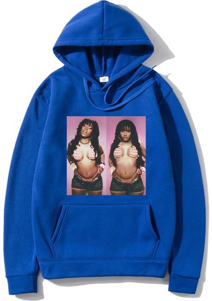 Rapçi Nicki Minaj Grafik Baskılı Kapüşonlu STREET665
