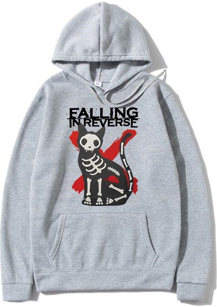 Ters Kedi Grafik Hoodie Düşen Gotik Casual K Vintage STREETWE669