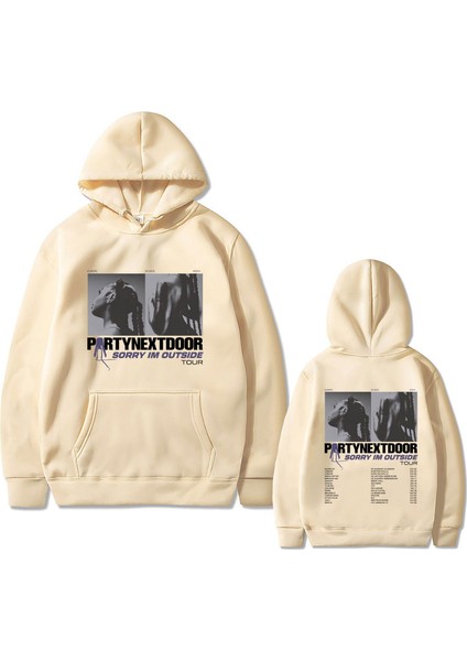 Rapçi Partynextdoor Çift Taraflı Baskılı Kapüşonlu Vintage Boy Streetwear ERKE671