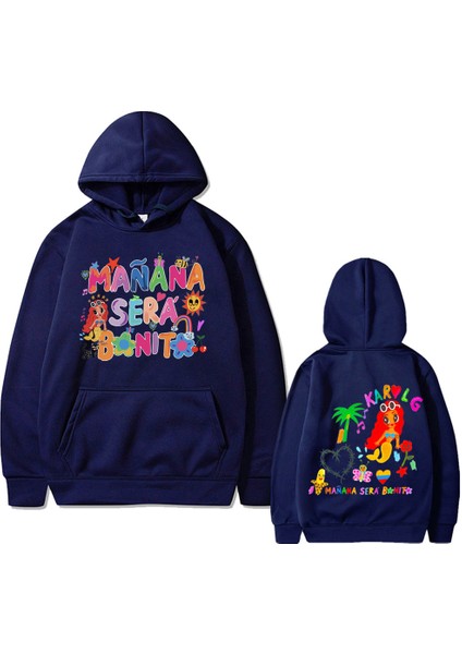 Şarkıcı Karol G Manana Sera Bichota Baskılı Kapüşonlu Kadın Moda Estetik Boy K711