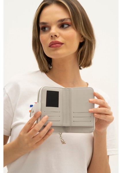 Kadın Benetton Cüzdan - Beyaz A.gri fiyatları