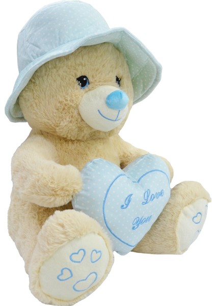 Peluş Şapkalı ve Kalpli Ayı 40 cm 62588