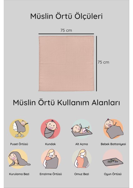 Renkli Çok Amaçlı Müslin Örtü Battaniye - ZTC000