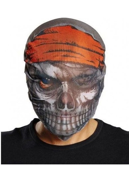 Kafaya Tam Geçmeli Bez Korsan Maskesi - Streç Korku Maskesi - 3D Baskılı Maske Model 4 fiyatları