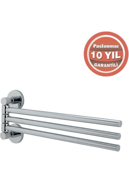 Paslanmaz Pirinç Flora Üçlü Döner Havluluk