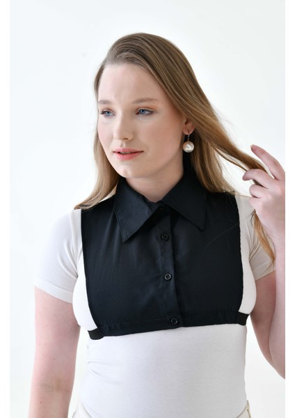 Mırach Curve Büyük Beden Gömlek Yakası Içlik Gömlek Yarım Içe Giyilen Pamuklu Kazak Içi Yaka Rahat Tasarım