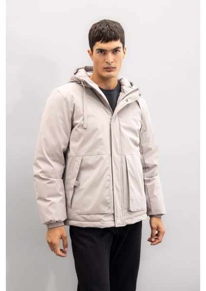 Regular Fit Çıtçıt Kapama İç Cepli Kapüşonlu Fermuarlı Mont C6595AX24AU