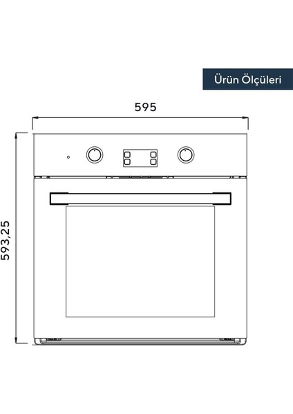 Beyaz Cam Ankastre Fırın B66-S2  MT