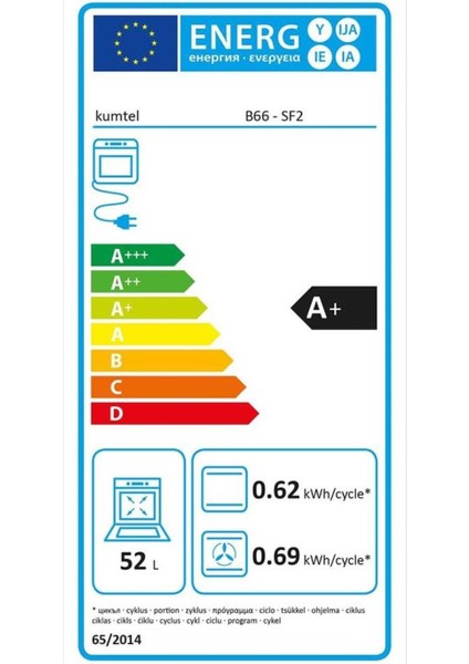 Beyaz Cam Ankastre Fırın B66-S2  MT