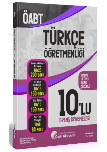 Akademi ÖABT Türkçe Öğretmenliği 10 Deneme