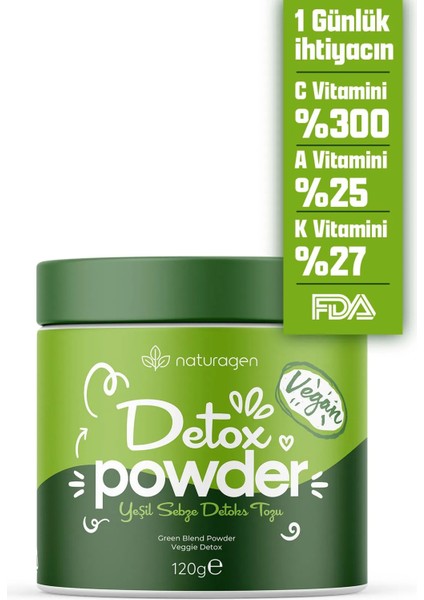 Detoks Powder Vegan Yeşil Sebze Detoks Tozu 120 Gr
