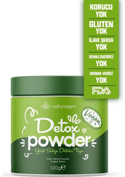 Detoks Powder Vegan Yeşil Sebze Detoks Tozu 120 Gr