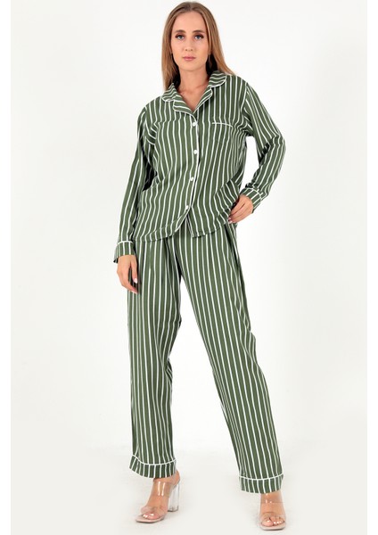 Stripes Uzun Kollu Kadın Pijama Takım