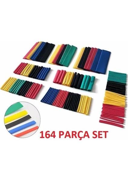 Isıyla Daralan Kablo Koruyucu / Makaron Set -164 Parça