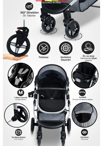 9 In 1 Full Yeni Doğan Set 950 Travel Sistem Bebek Arabası 450 2in1 Park Yatak Oyun Alanı