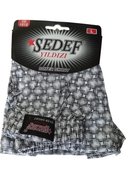 Sedef Yıldızı Empirme Desenli Boxer