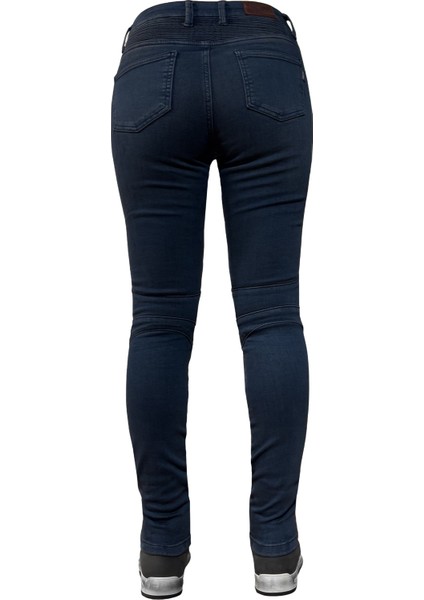 Evo Ultra Flexi Dark Blue Korumalı Motosiklet Kot Pantolonu Kadın