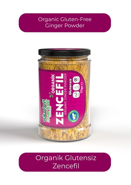 Organik Glutensiz Zencefil 70 gr / Organic Gluten-Free Ginger 70 gr