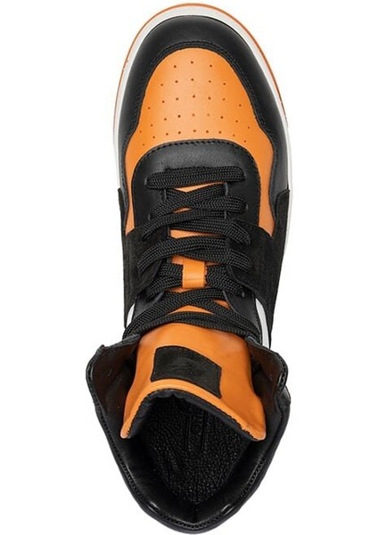 Erkek Siyah Turuncu Beyaz Hakiki Deri Sneaker Bot 3K1SB75175 modelleri