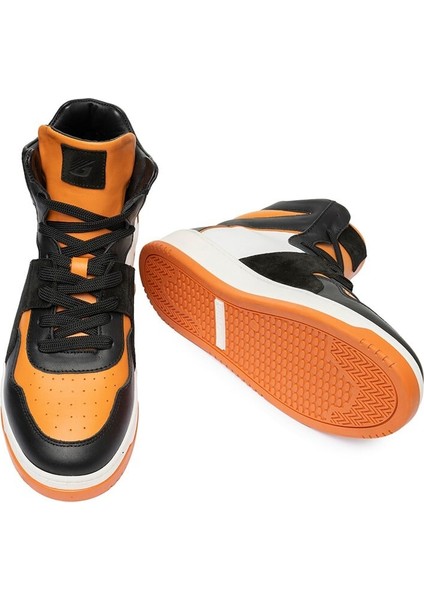 Erkek Siyah Turuncu Beyaz Hakiki Deri Sneaker Bot 3K1SB75175 indirimleri