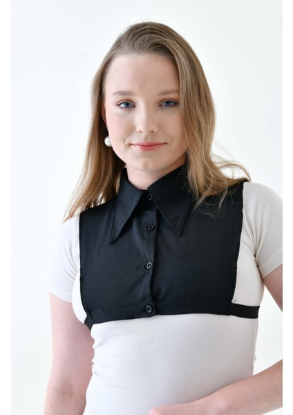 Mırach Curve Büyük Beden Sivri Yakalı Gömlek Yakası Uzun Yaka Lastikli Esnek Poplin Gömlek Yaka