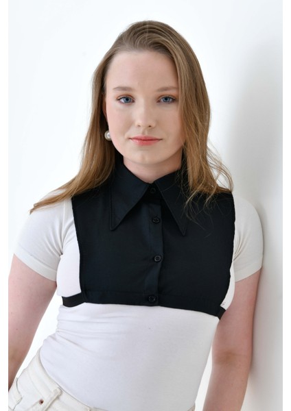 Mırach Curve Büyük Beden Sivri Yakalı Gömlek Yakası Uzun Yaka Lastikli Esnek Poplin Gömlek Yaka modelleri