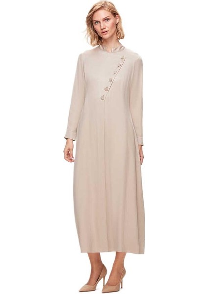 Renkli Düğmeli Cupro Elbise T25K-4001 fiyatları