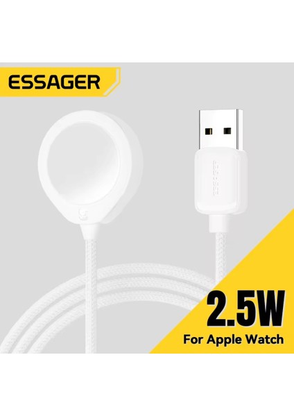 Apple Watch Saat Şarjı Manyetik Kablosuz Şarj Cihazı Apple Watch Serisi 9 8 7 6 5 4 3 2 Ultra/Ultra2/SE/SE2 Hızlı Şarj Orjinal CE/FC/RoHS Lisanslı