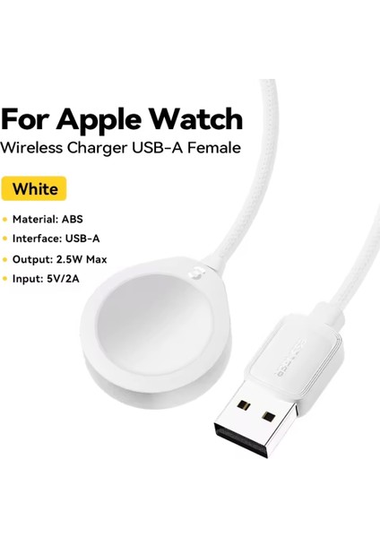 Apple Watch Saat Şarjı Manyetik Kablosuz Şarj Cihazı Apple Watch Serisi 9 8 7 6 5 4 3 2 Ultra/Ultra2/SE/SE2 Hızlı Şarj Orjinal CE/FC/RoHS Lisanslı