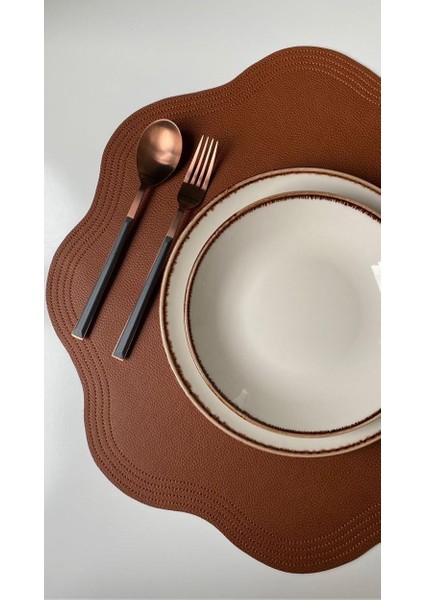 Kahverengi Deri Amerikan Servis/ Supla/ Placemats fiyatları