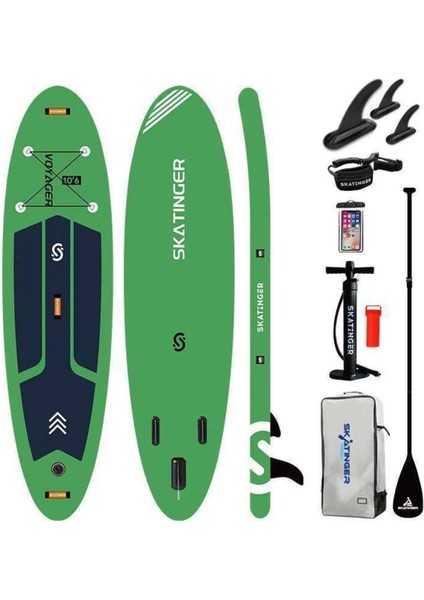 Yeşil Voyager 320 x 82 x 15 cm Touring Sup Paddle Board - Tam Set Isup