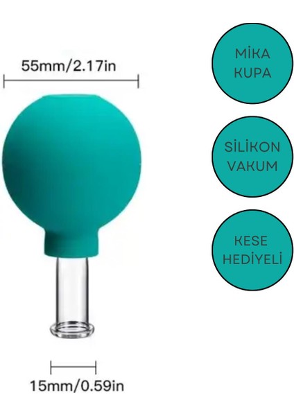 Mika Silikon Vakumlu Göz ve Burun Çevresi Masaj Kupası No:1 Yeşil Renk