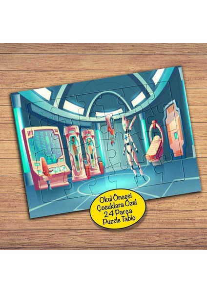 Uzay Mekiğinde Robotlar 24 Parça Çocuklara Özel Yapboz TABLO-2744