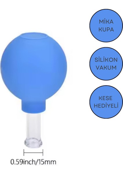 Mika Silikon Vakumlu Göz ve Burun Çevresi Masaj Kupası No:1 Mavi Renk