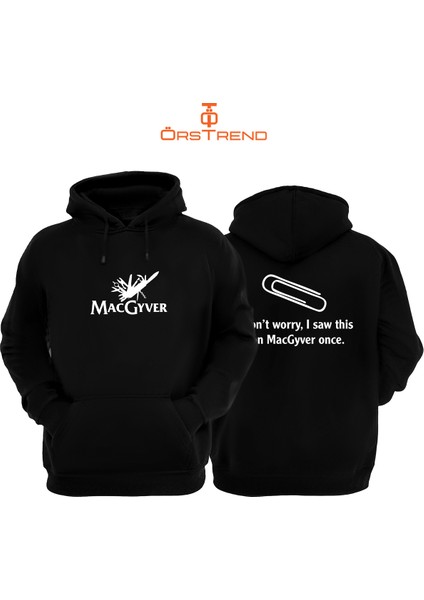 Macgyver Baskılı Unisex Kapşonlu Sweatshirt