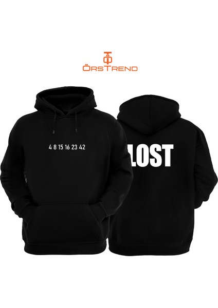 Lost Baskılı Unisex Kapşonlu Sweatshirt