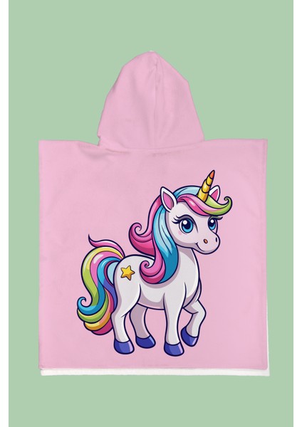 Star Unicorn Çocuk Panço Plaj Havlusu
