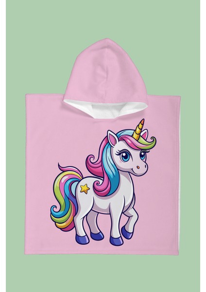 Star Unicorn Çocuk Panço Plaj Havlusu