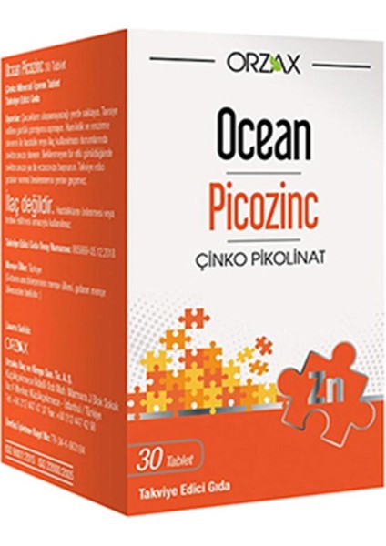 Picozinc 30 Tablet Çinko Pikolınat 15 Mg