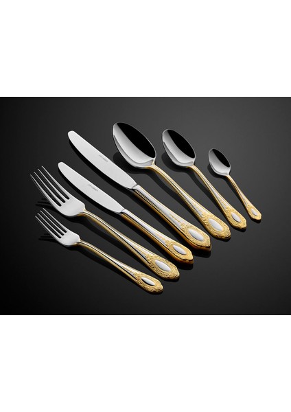 Elegance Yarım Gold 89 Parça Çatal Bıçak Seti