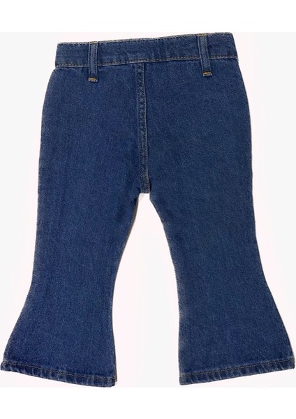 Ispanyol Paça Denim Çocuk Koyu Mavi Kot Pantolon