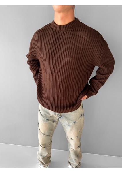 Erkek Regular Fit Kazak Koyu Kahve fiyatları