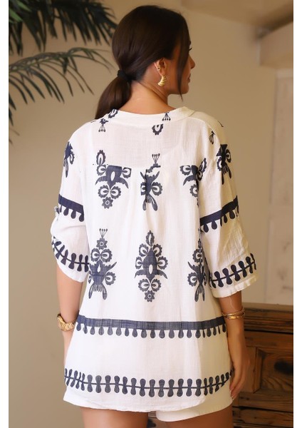 Hakim Yaka Ekru Kadın Gömlek 226-2Y4 indirimleri